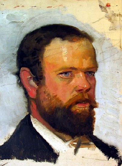 Michael Ancher An unfinished portrait of Adrian Stokes France oil painting art